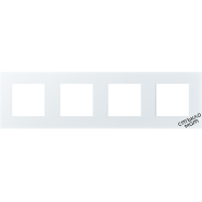Четворна Стъклена рамка, 86*299mm  -БЯЛ-МАТ