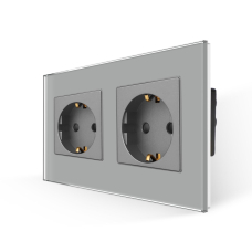 Двоен 16A Контакт-комплект за монтаж в двойна конзола-СИВ